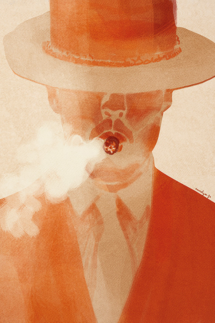 Illustration "homme au cigare" by Annelyse avec un y