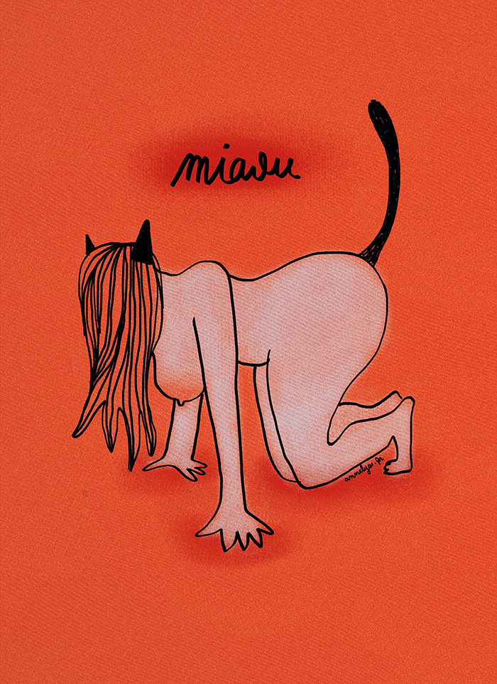 "miaou" illustration originale de Annelyse.fr