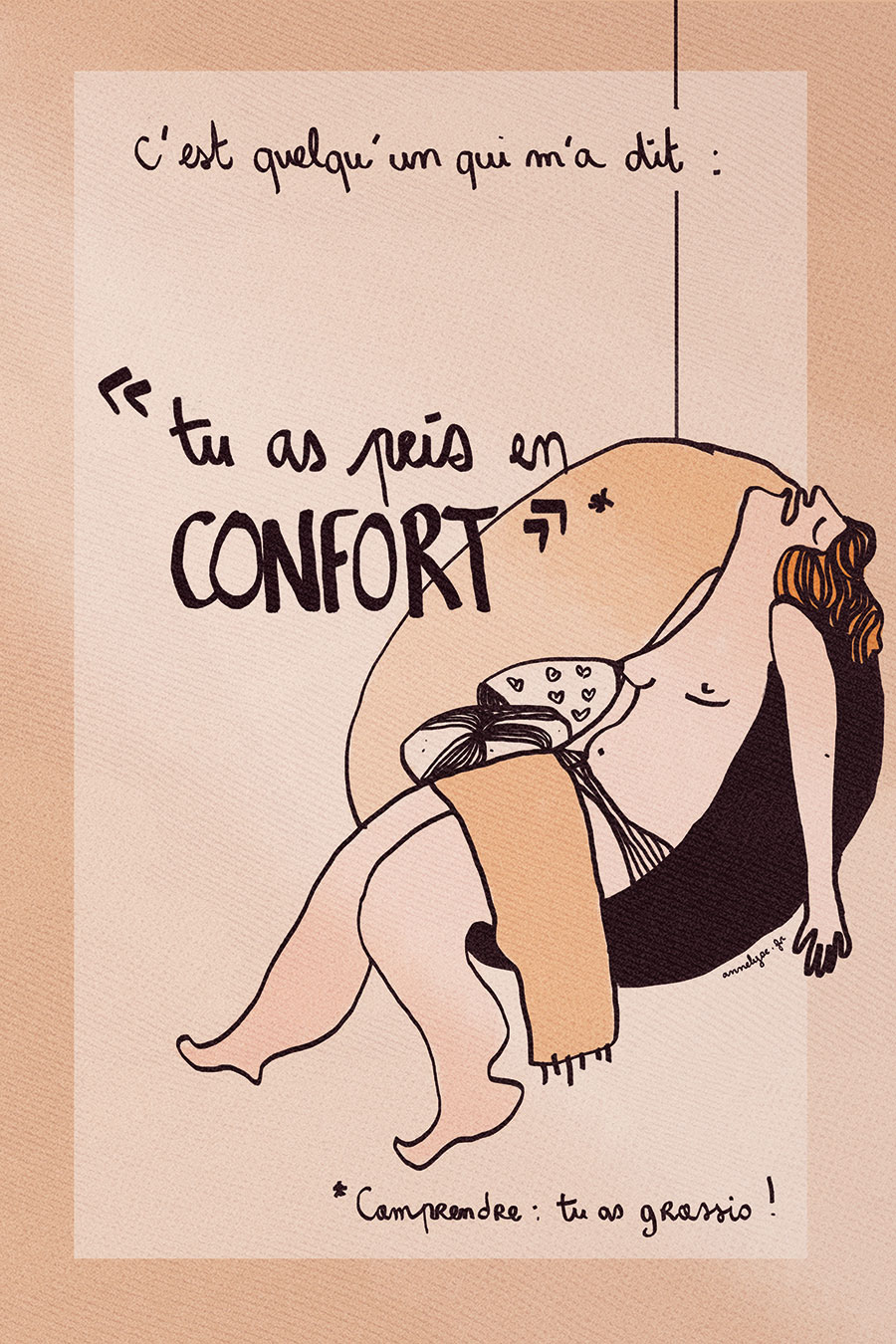 illustration "j'ai pris en confort" par annelyse.fr