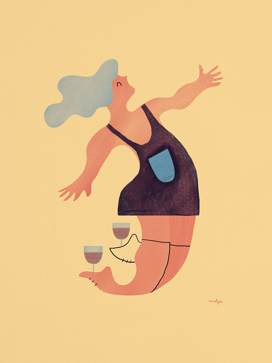 " La souplesse du vin " illustration by annelyse.f