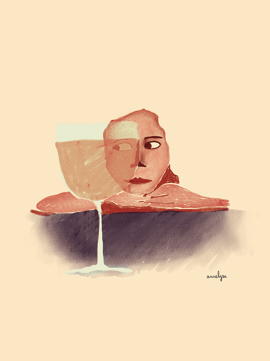 " A travers le verre" illustration by annelyse.fr